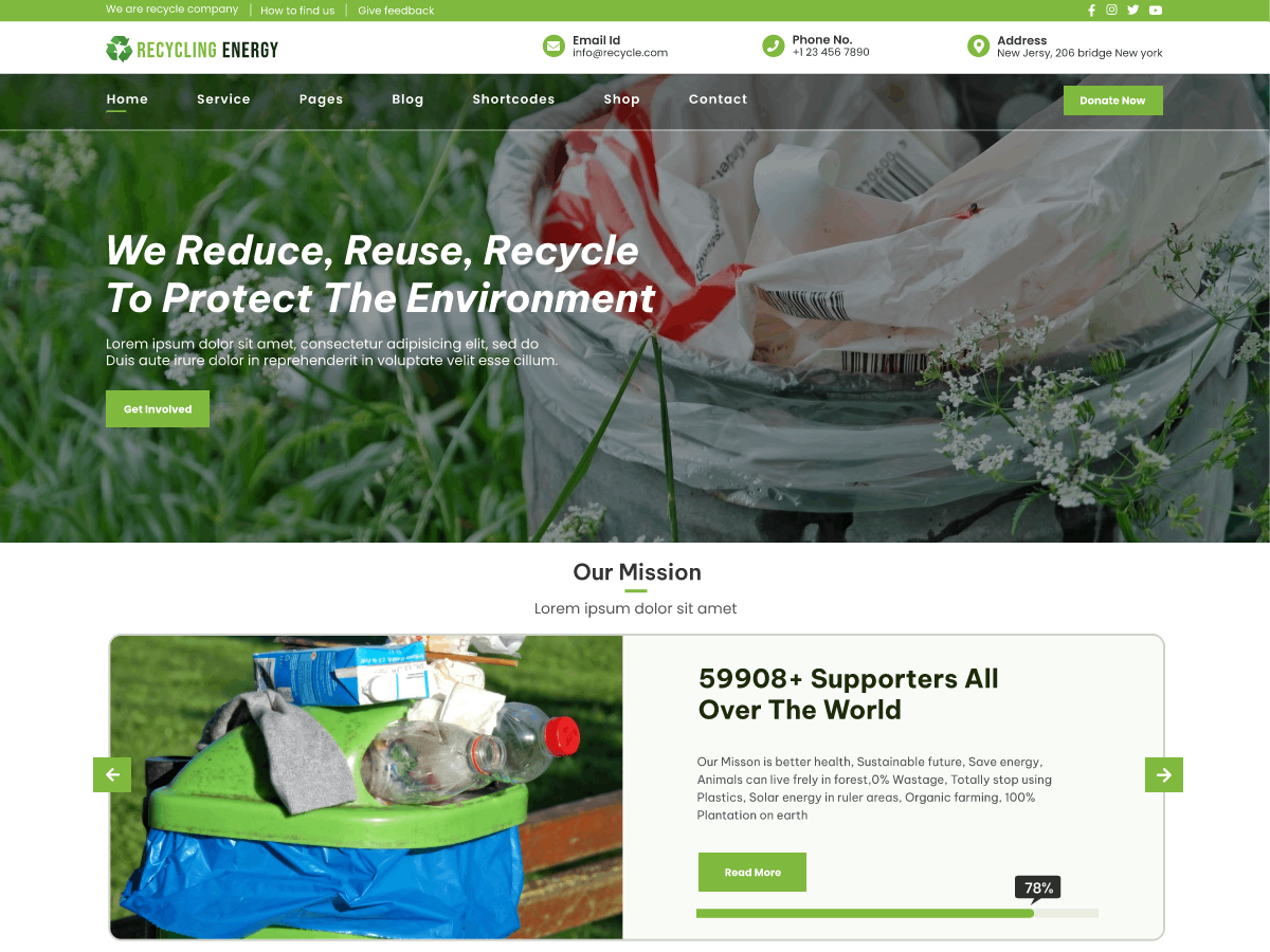 Recycling Energy WordPress Theme