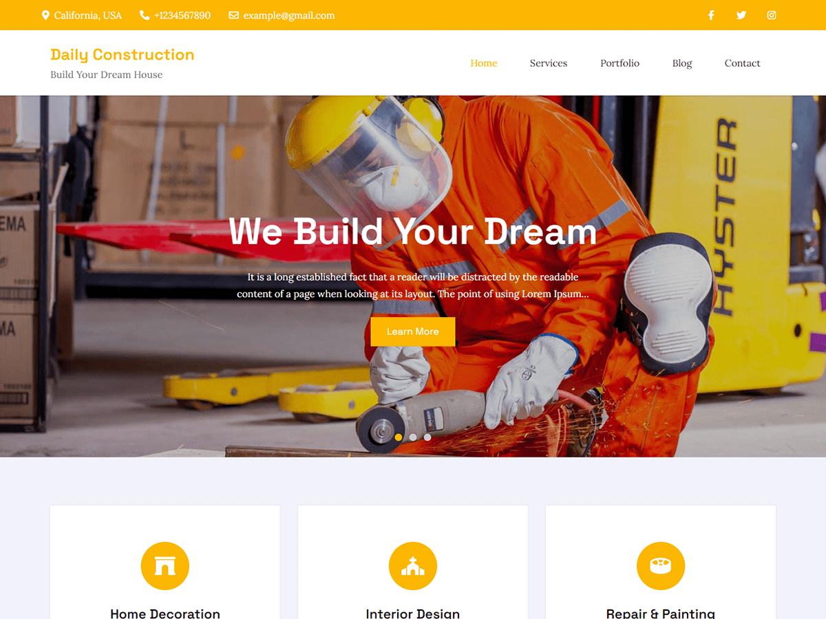 Daily Construction WordPress Theme