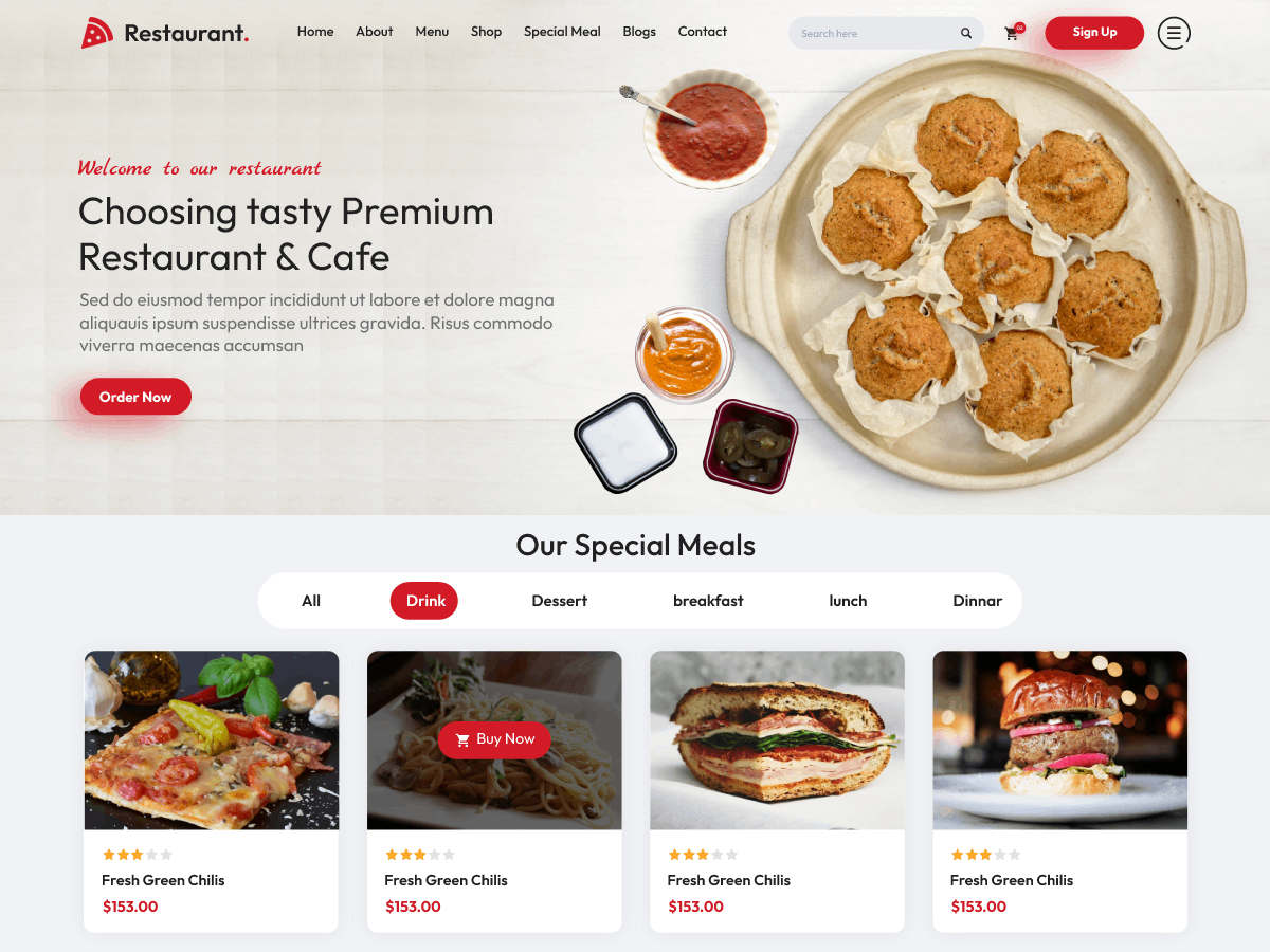 Restaurant Food Order Delivery WordPress Theme