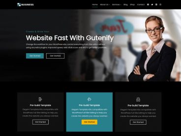 Gutenify Business Dark WordPress theme