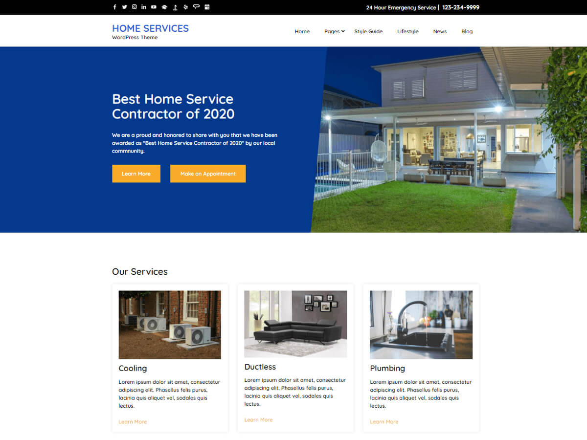 Home Services WordPress theme
